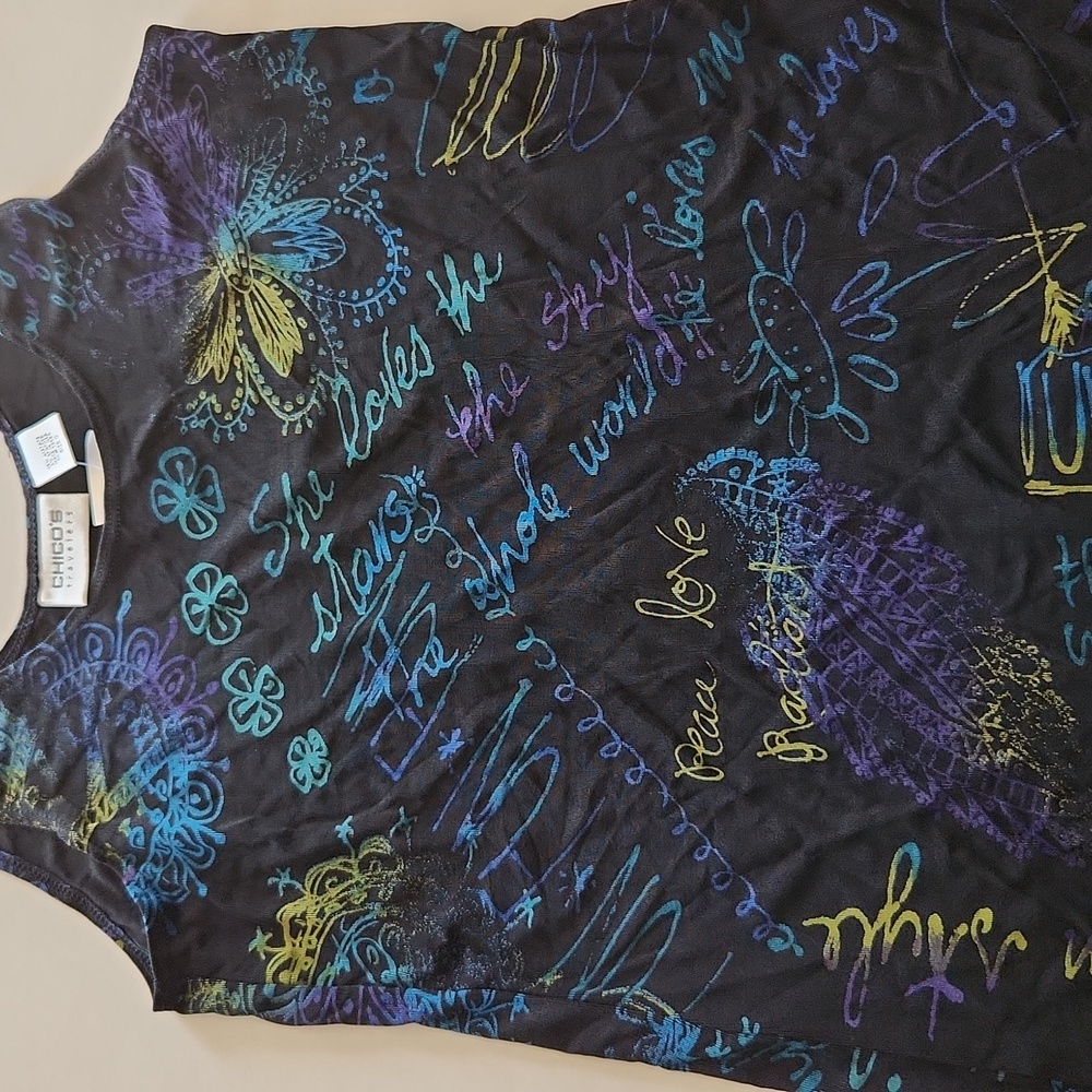 Chico's Multicolored Tank Top Size 0 - Picture 4 of 6